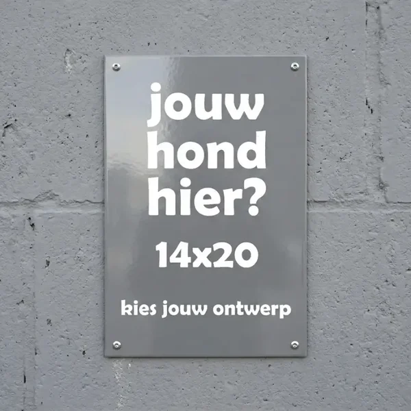 Gepersonaliseerd Metalen Waakbord met Eigen Hond - 14x20 cm