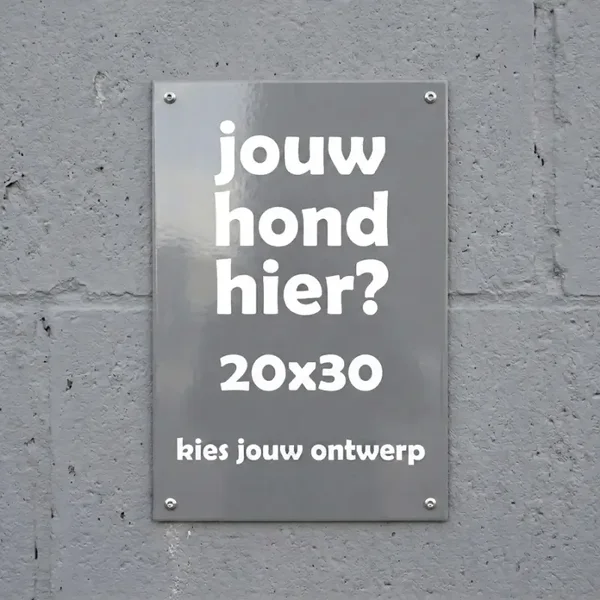 Gepersonaliseerd Metalen Waakbord met Eigen Hond - 20x30 cm