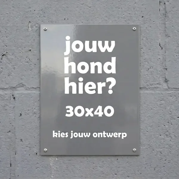 Gepersonaliseerd Metalen Waakbord Eigen Hond - 30x40 cm