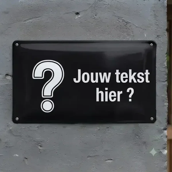 Ontwerp je eigen metalen waakbord met foto van je hond en tekst
