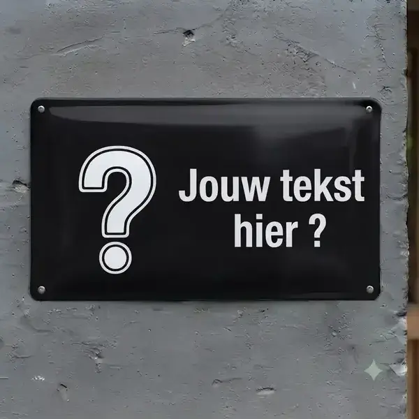 Ontwerp je eigen metalen waakbord met foto van je hond en tekst