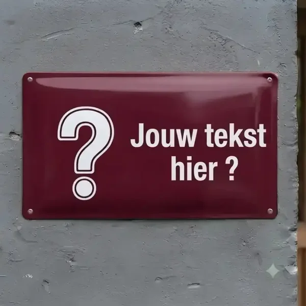 Gepersonaliseerd Metalen Waakbord met Eigen Hond en Tekst