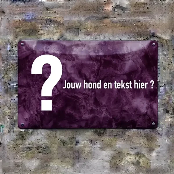 Persoonlijk waakbord met eigen hond en tekst