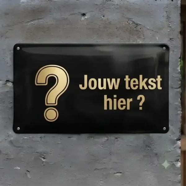 Gepersonaliseerd metalen waakbord met eigen hond en tekst