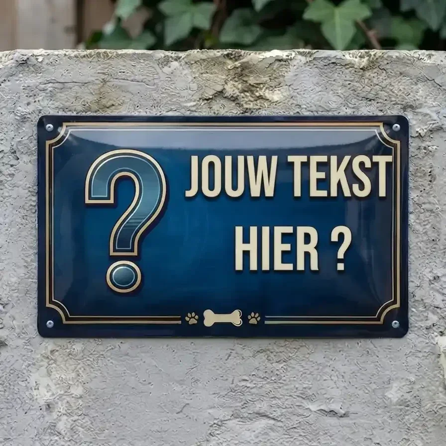 Persoonlijk Waakbord met Eigen Hond en Tekst