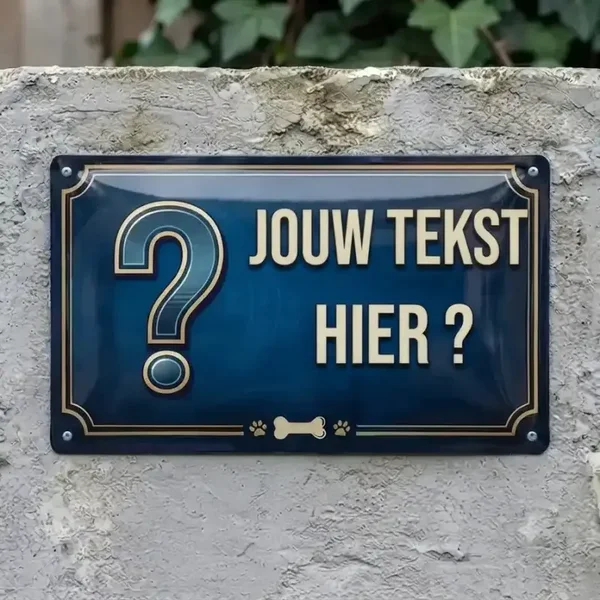 Persoonlijk Waakbord met Eigen Hond en Tekst