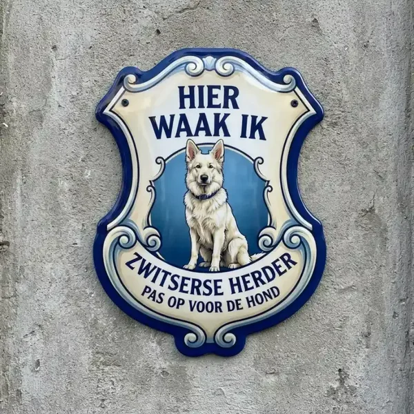Zwitserse Witte Herder Waakbord Acryl 4mm
