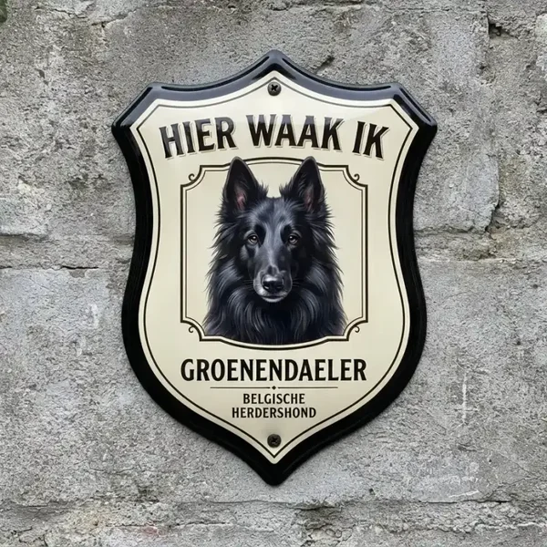 Groenendaeler Waakbord Acryl - Hier Waak Ik