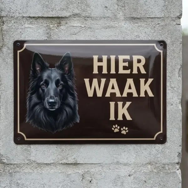 Waakbord Groenendaeler - Hier waak ik