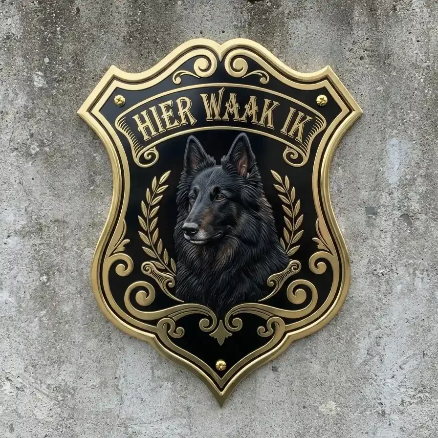 Groenendaeler Waakbord Acryl 4mm - Hier Waak Ik