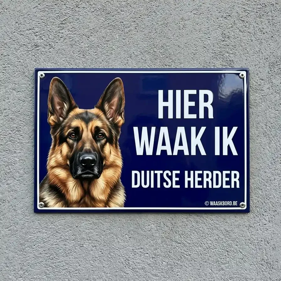 Waakbord Duitse Herder - Vol Metaal