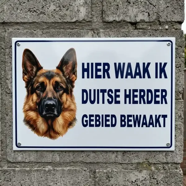 Waakbord Duitse Herder - Metalen Waarschuwingsbord