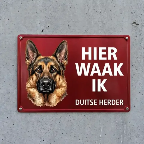 Waakbord Duitse Herder - Vol Metaal