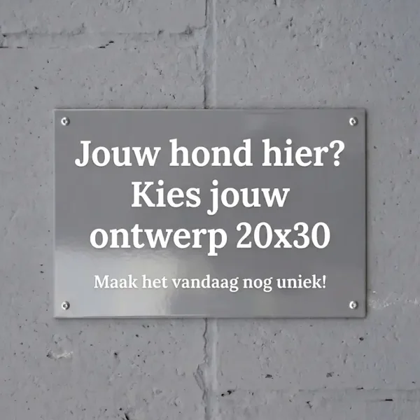 Gepersonaliseerd Metalen Waakbord Hond 20x30 cm