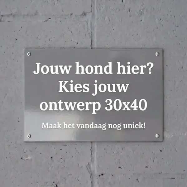 Gepersonaliseerd Metalen Waakbord Hond 30x40 cm