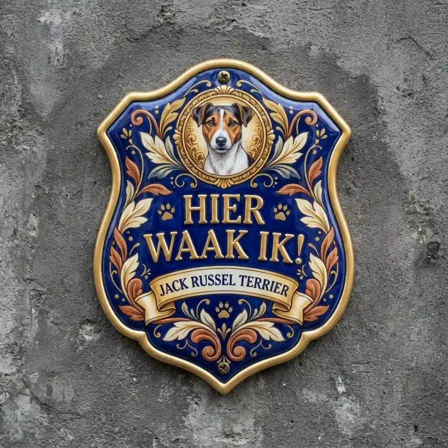 Waakbord Jack Russel - Hier Waak Ik