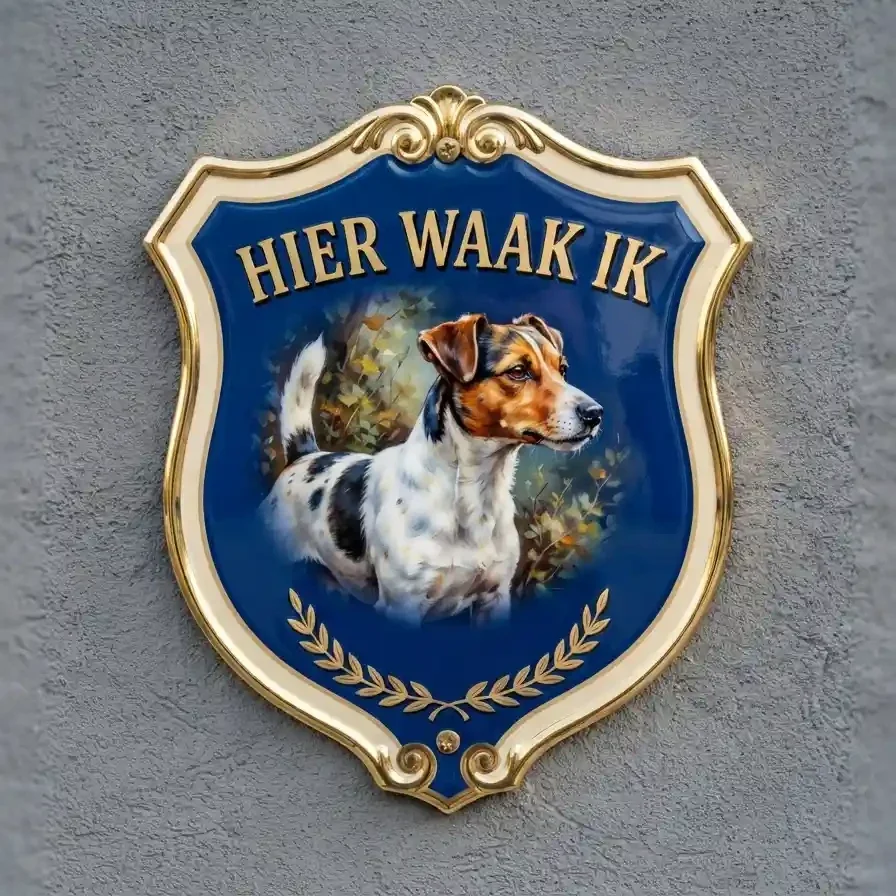 Waakbord Jack Russel - Hier Waak Ik Schild