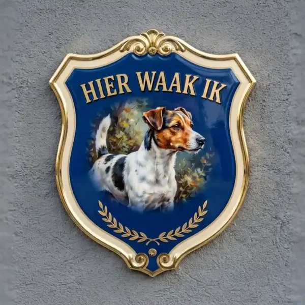 Waakbord Jack Russel - Hier Waak Ik Schild