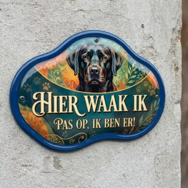 Waakbord Labrador - Hier Waak Ik