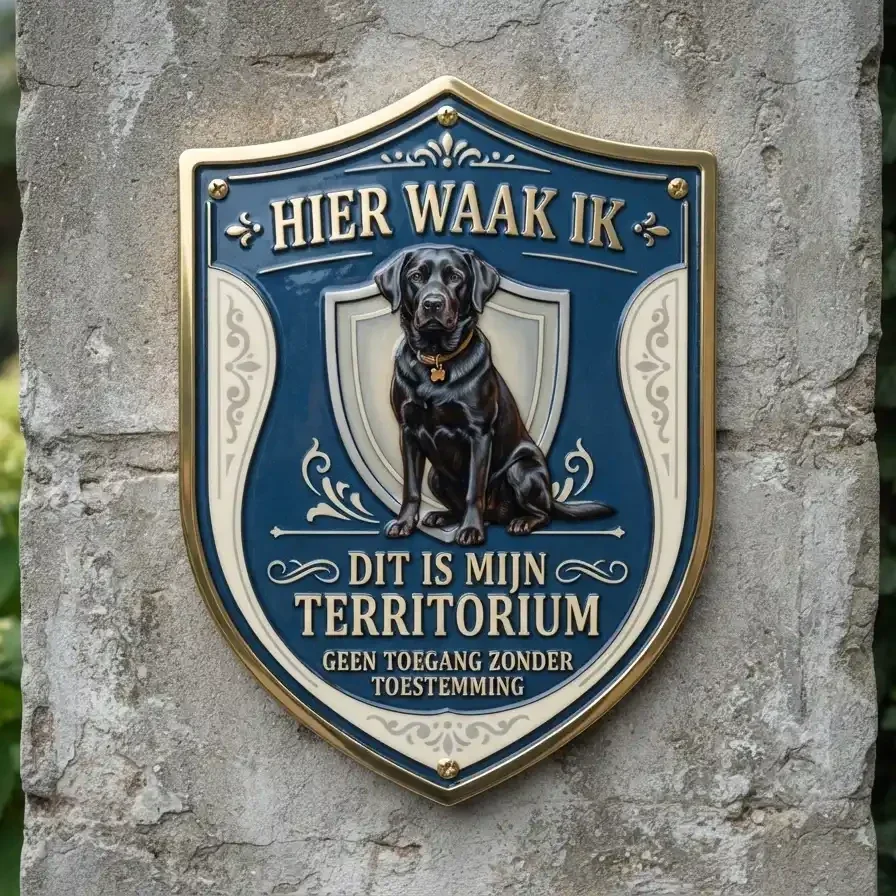 Labrador Waakbord Schild - Hier Waak Ik