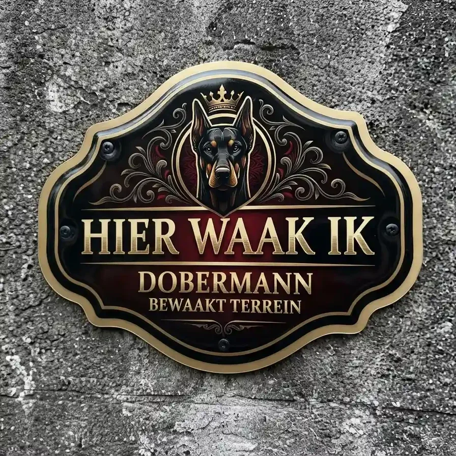 Acryl Waakbord Dobermann Kroon