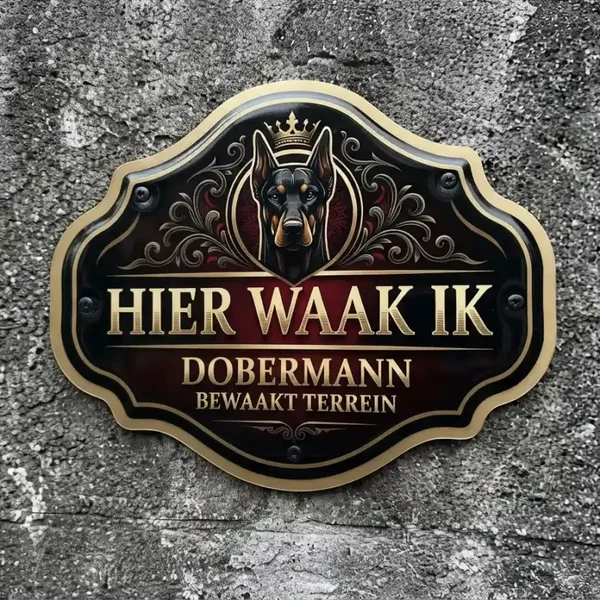 Acryl Waakbord Dobermann Kroon