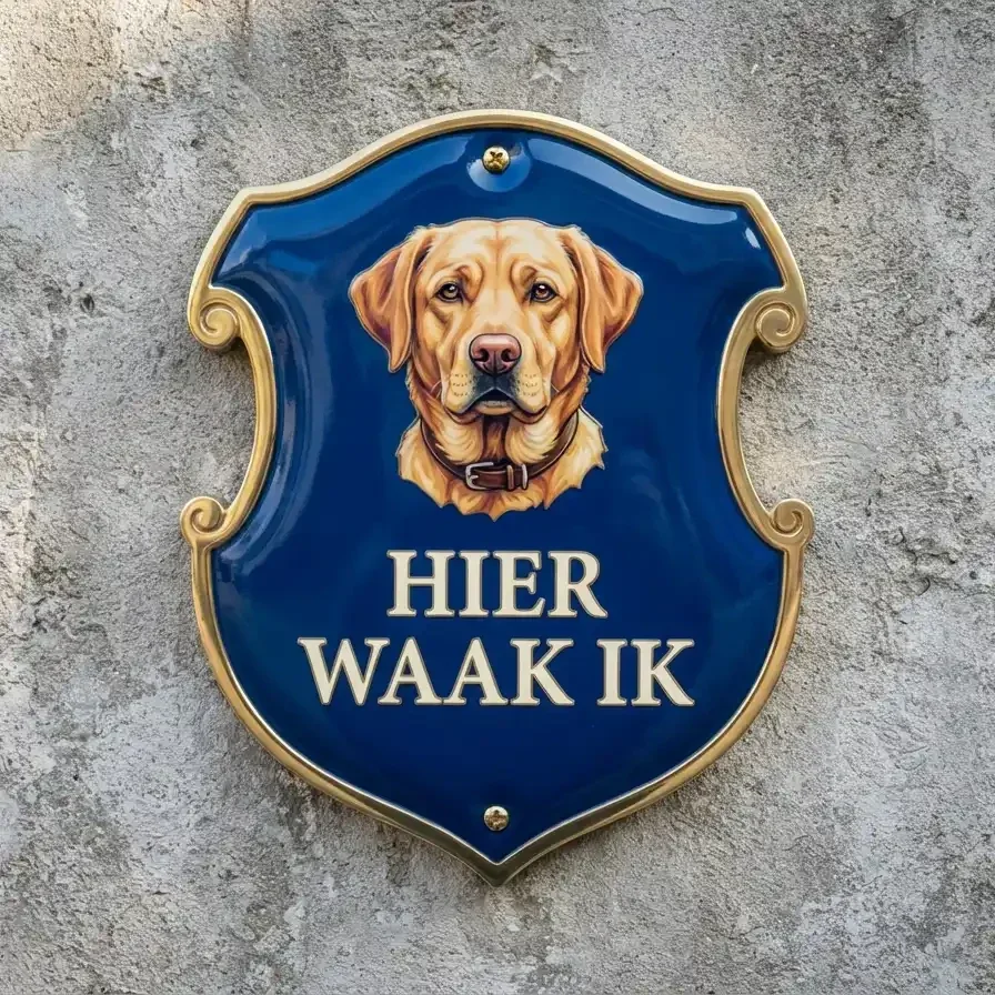 Luxe Labrador Schild "Hier Waak Ik"