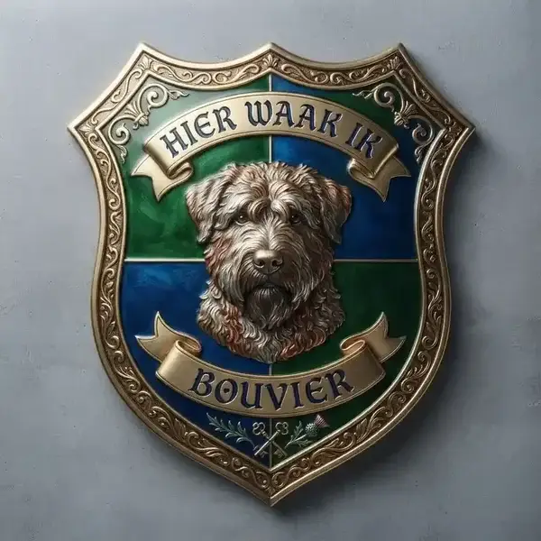 Acryl Waakbord Bouvier Schild – Hier Waak Ik