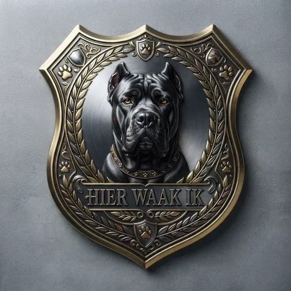 Cane Corso Waakbord Acryl Schild - Hier Waak Ik
