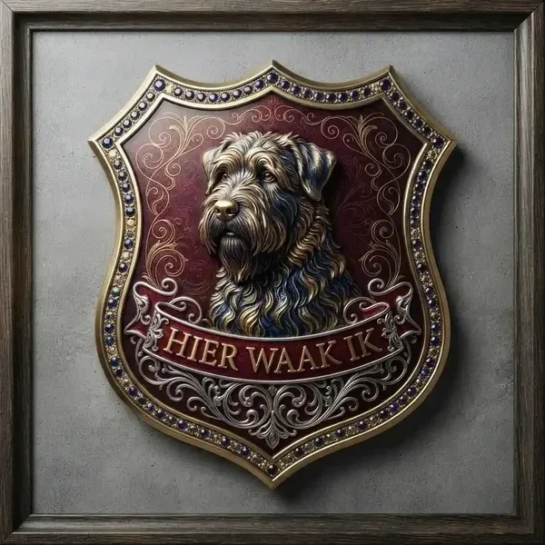 Waakbord Bouvier Acryl Schild – "Hier Waak Ik"