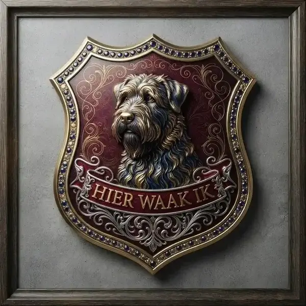 Waakbord Bouvier Acryl Schild – "Hier Waak Ik"