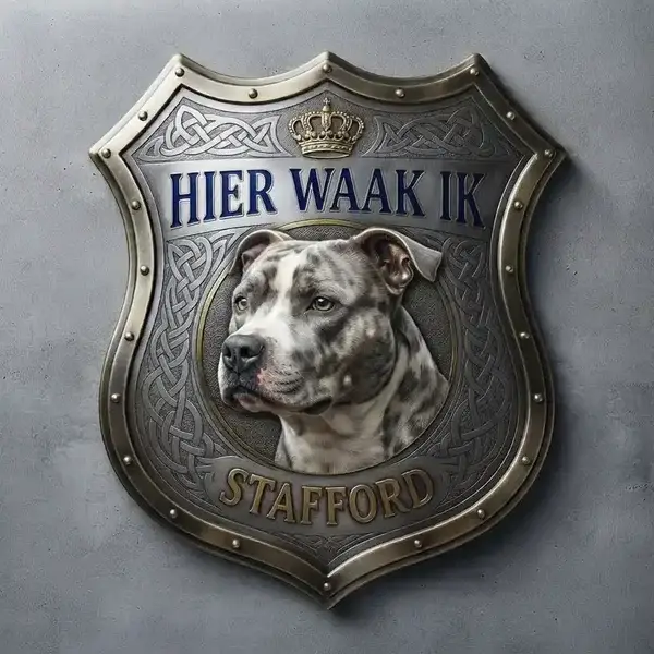 Waakbord Stafford Acryl Schild – Hier Waak Ik