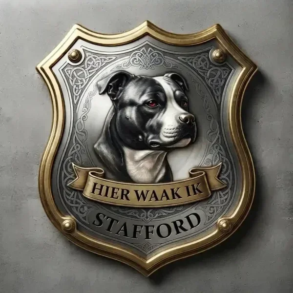 Acryl Waakbord Stafford Schild - Hier Waak Ik