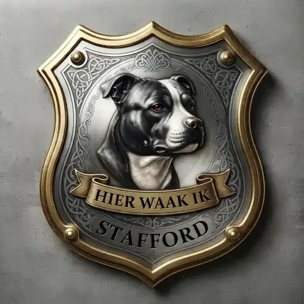 Acryl Waakbord Stafford Schild - Hier Waak Ik