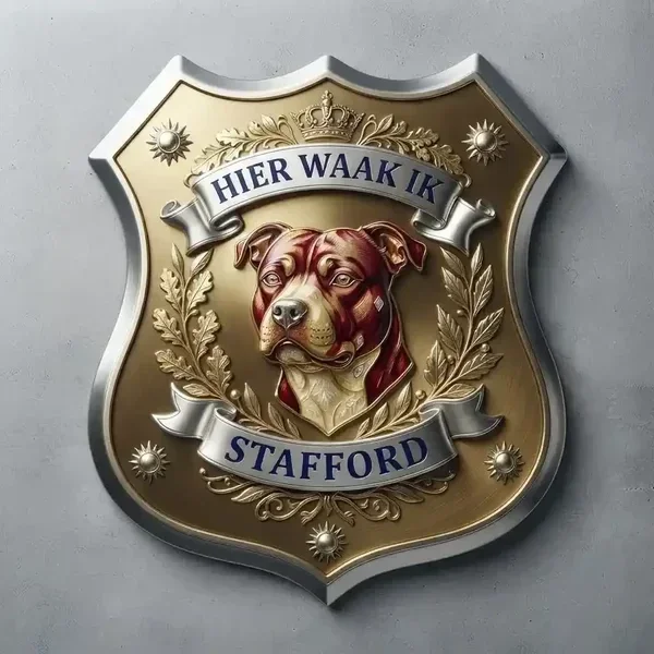 Waakbord Stafford Schild Acryl - "Hier Waak Ik"