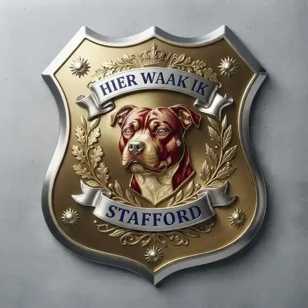 Waakbord Stafford Schild Acryl - "Hier Waak Ik"
