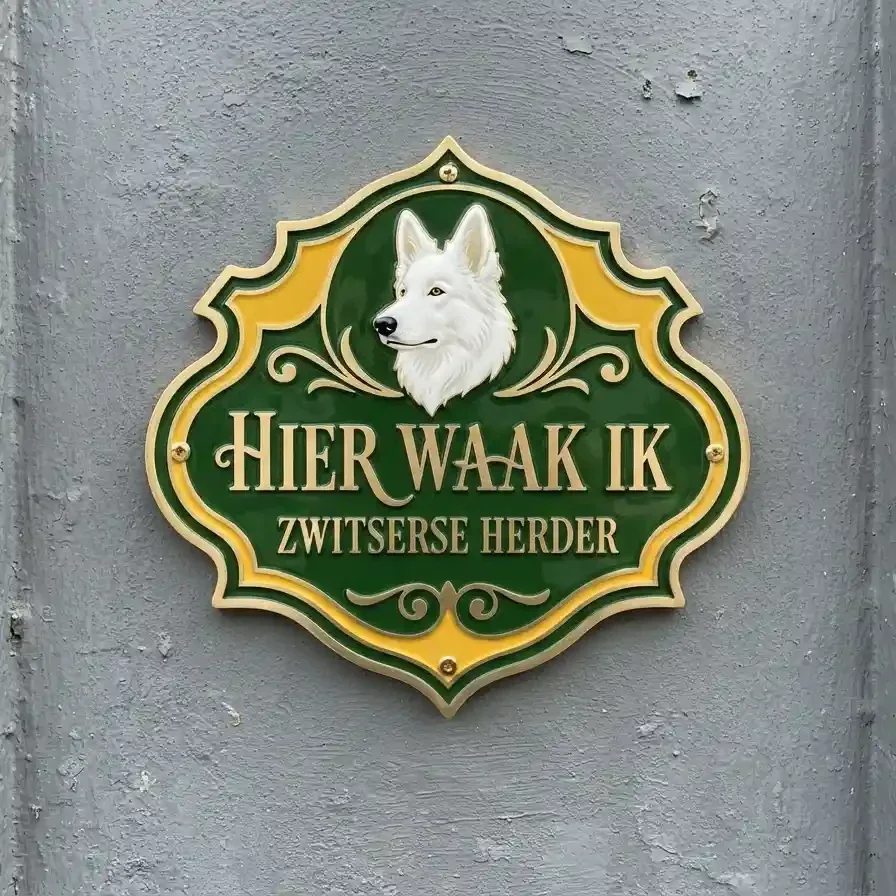 Zwitserse Witte Herder Waakbord Acryl 4mm