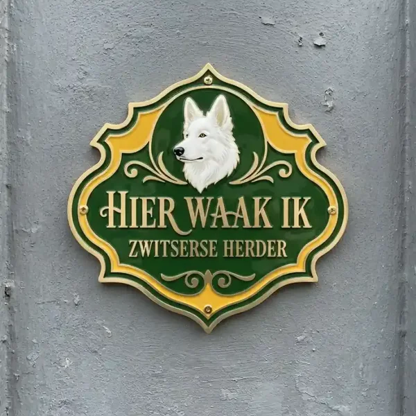 Zwitserse Witte Herder Waakbord Acryl 4mm