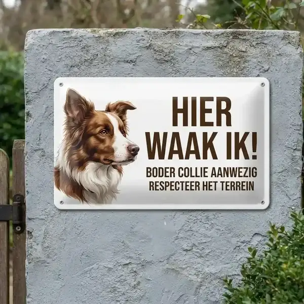 Metalen Waakbord Border Collie