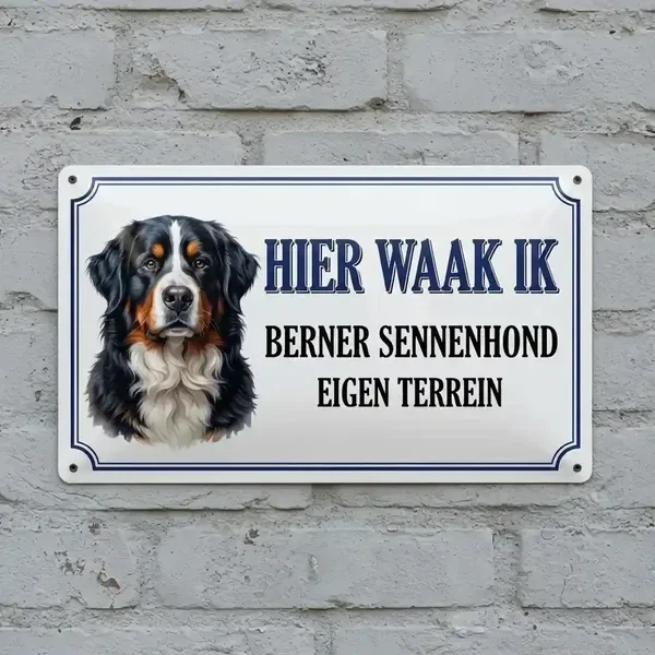 Waakbord Berner Sennenhond – Vol Metaal