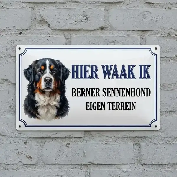 Waakbord Berner Sennenhond – Vol Metaal