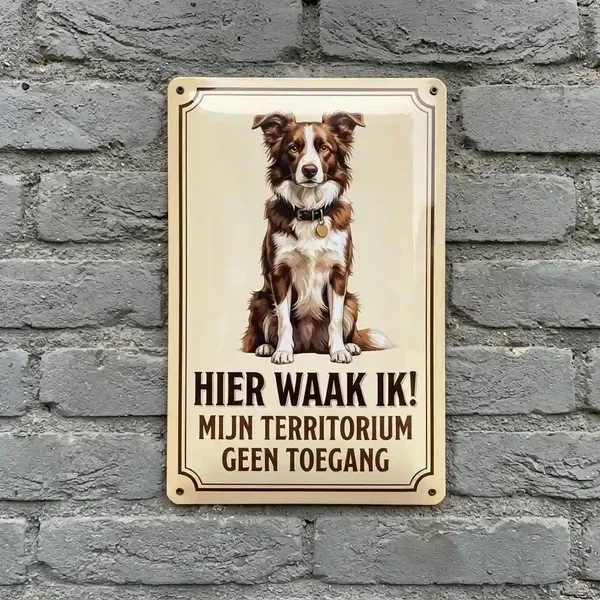 Metalen Waakbord Border Collie