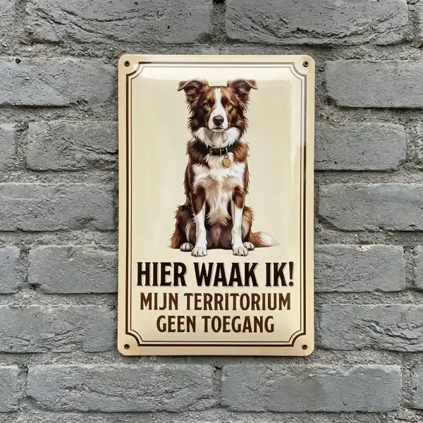 Metalen Waakbord Border Collie