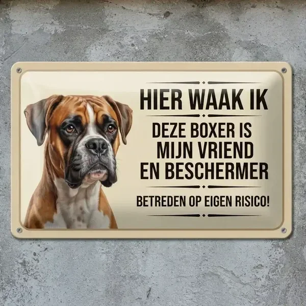 Waakbord Boxer - Vol Metaal