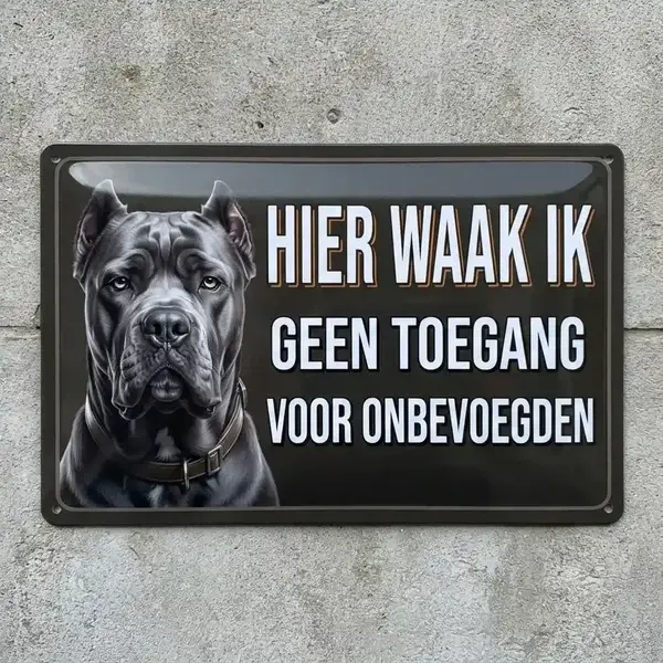 Cane Corso Waakbord - Vol Metaal