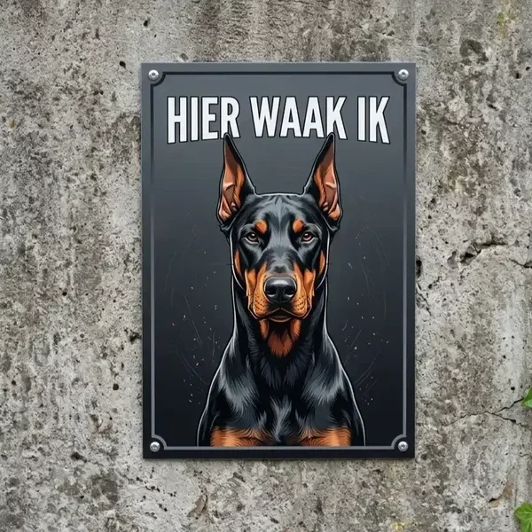 Waakbord Dobermann - Metaal