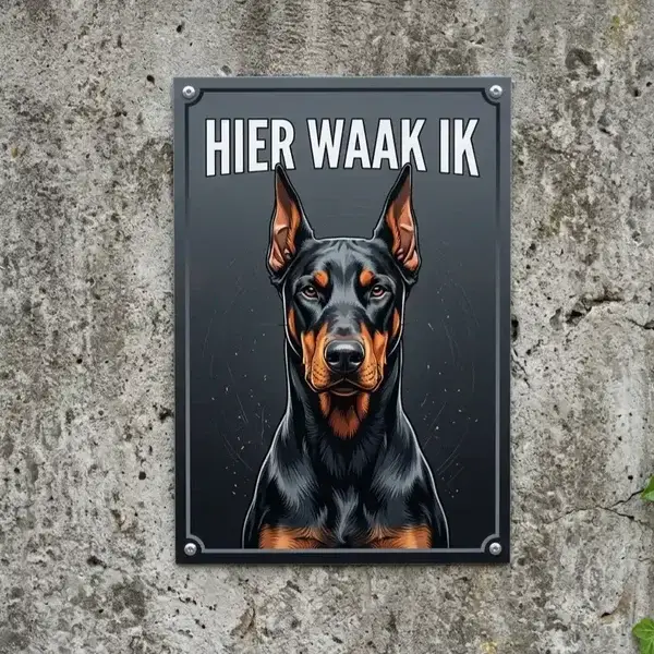 Waakbord Dobermann - Metaal