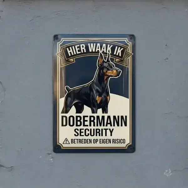 Metalen Waakbord Dobermann | Waakborden.be