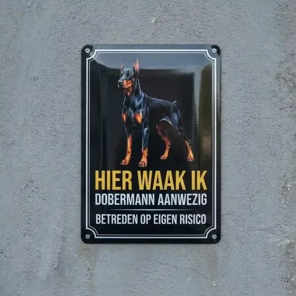 Waakbord Dobermann - Metaal