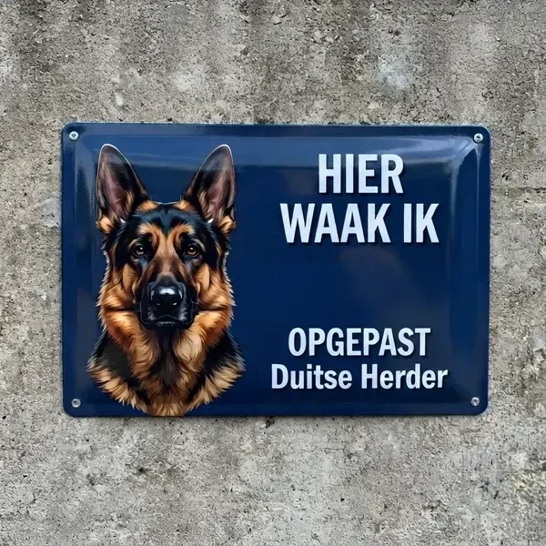​Vol Metalen Waakbord Duitse Herder